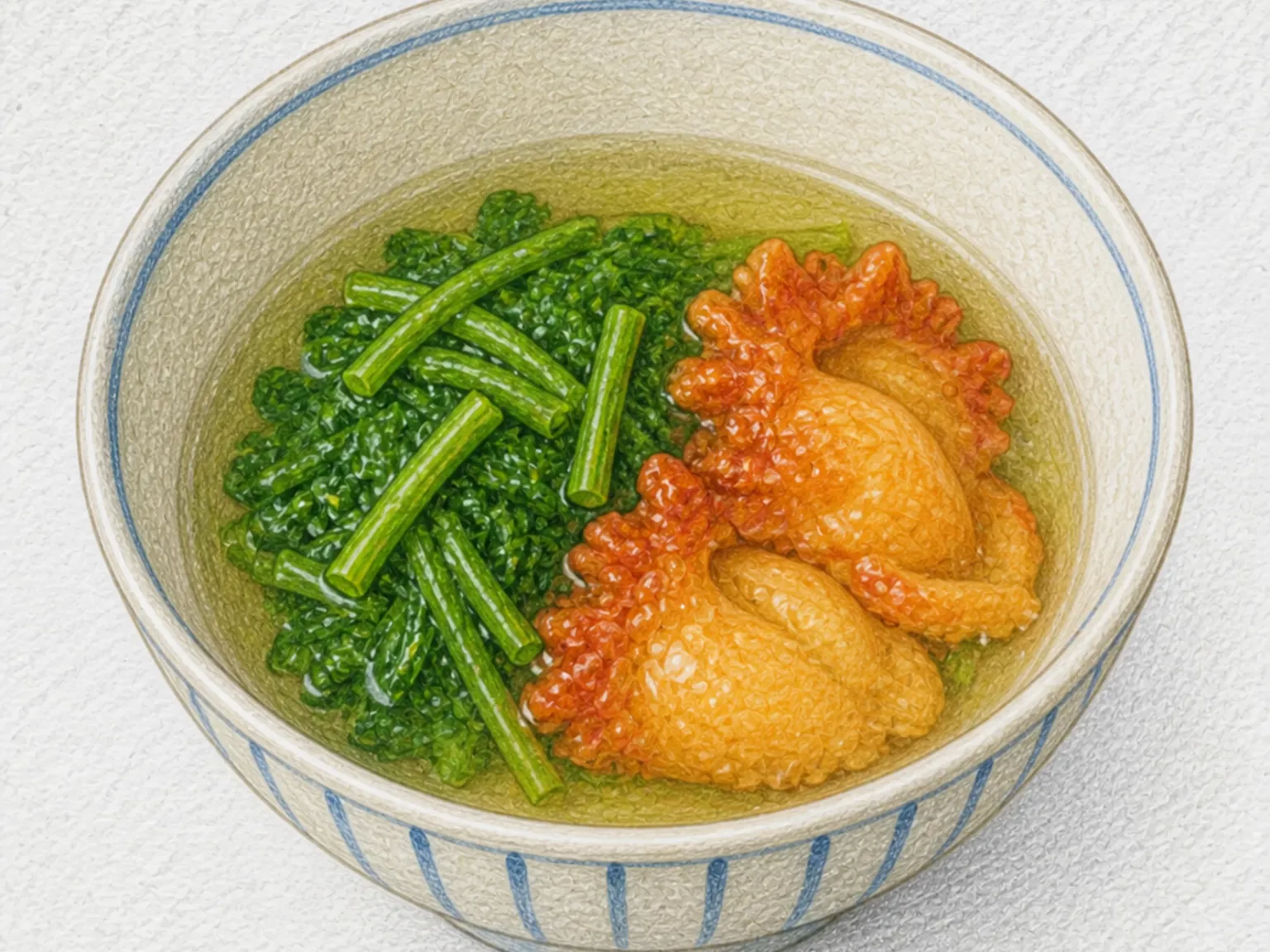 미즈토 호야노 미즈모노 (산나물 멍게 냉국)