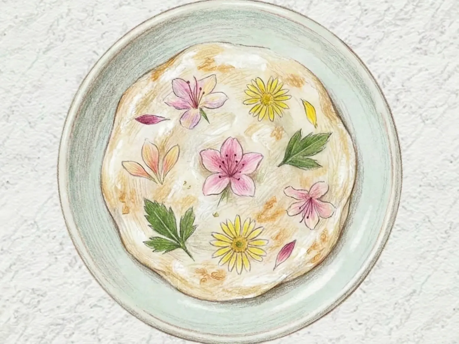 Hwajeon (Panquecas de arroz com flores comestíveis)