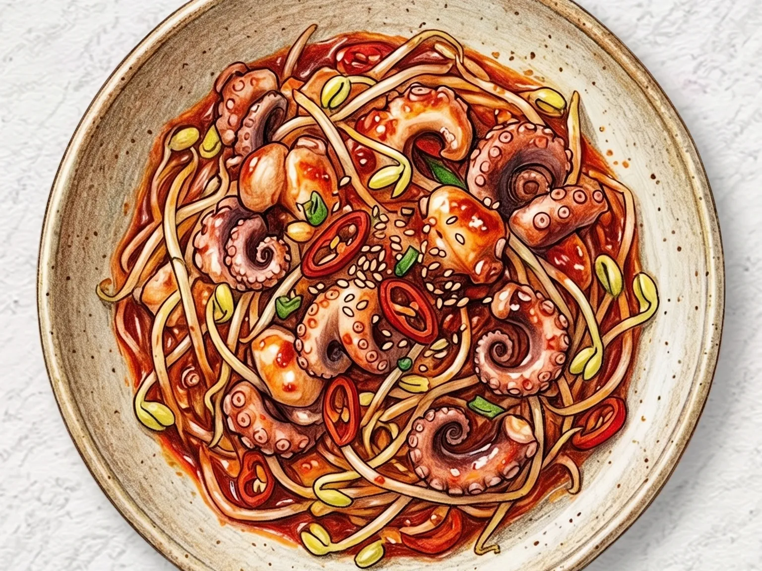 활쭈꾸미 콩나물 볶음