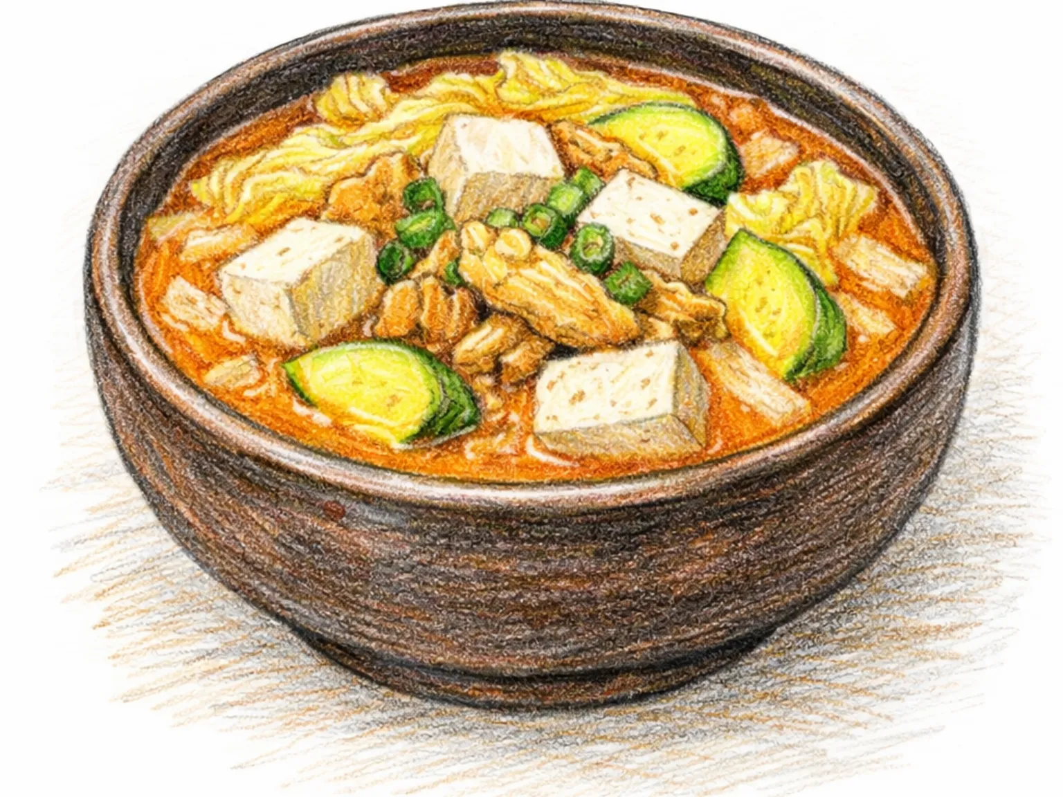 干しスケトウダラと白菜のチゲ（干し魚と白菜の淡白鍋）