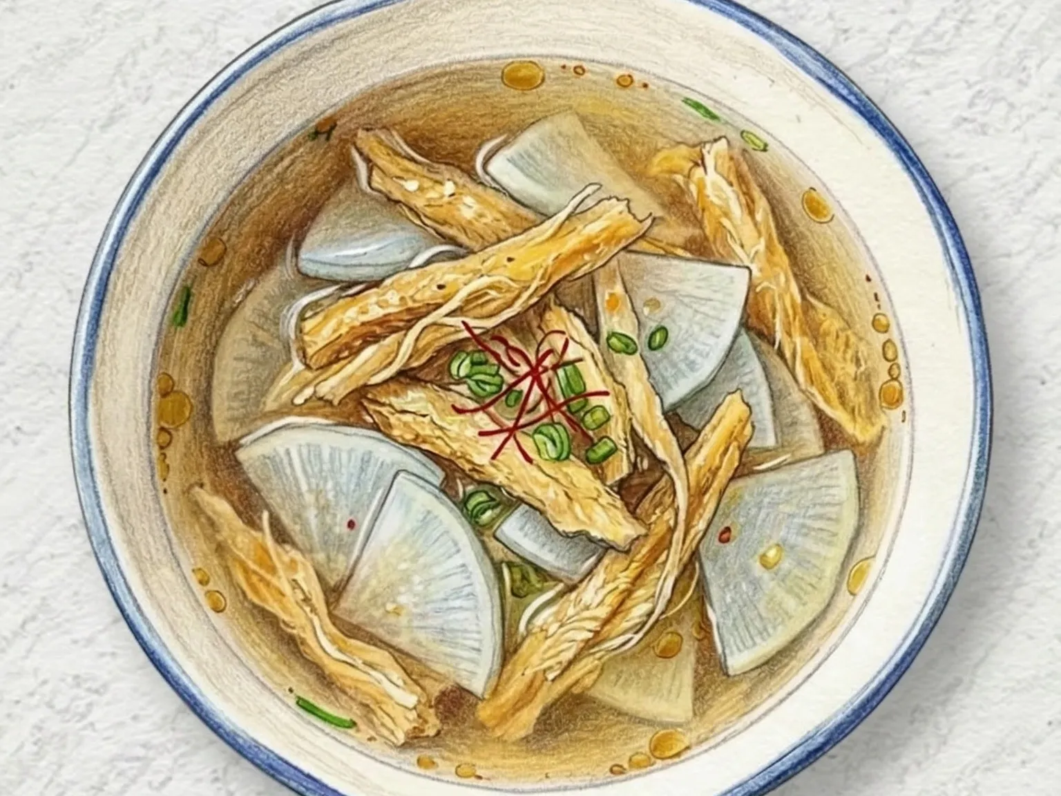 Hwangtae-muguk (sopa coreana de abadejo seco y rábano)