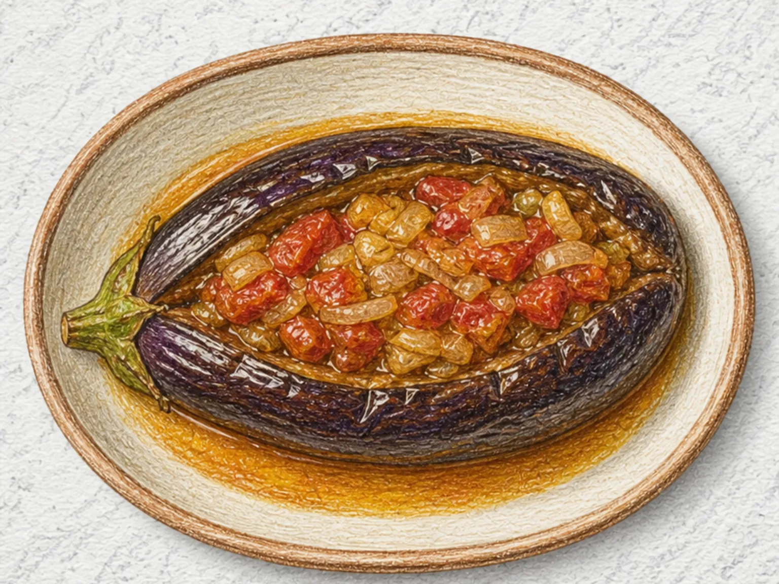 이맘 바일디 (터키식 통가지 토마토조림)