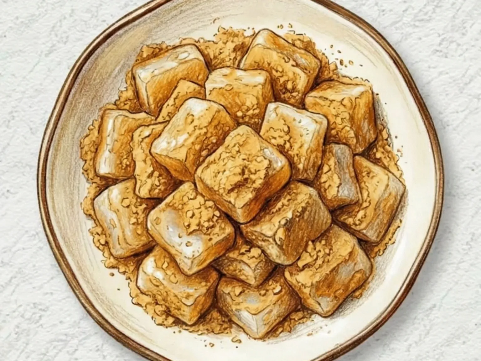 Pastel de arroz glutinoso con polvo de soja (injeolmi)