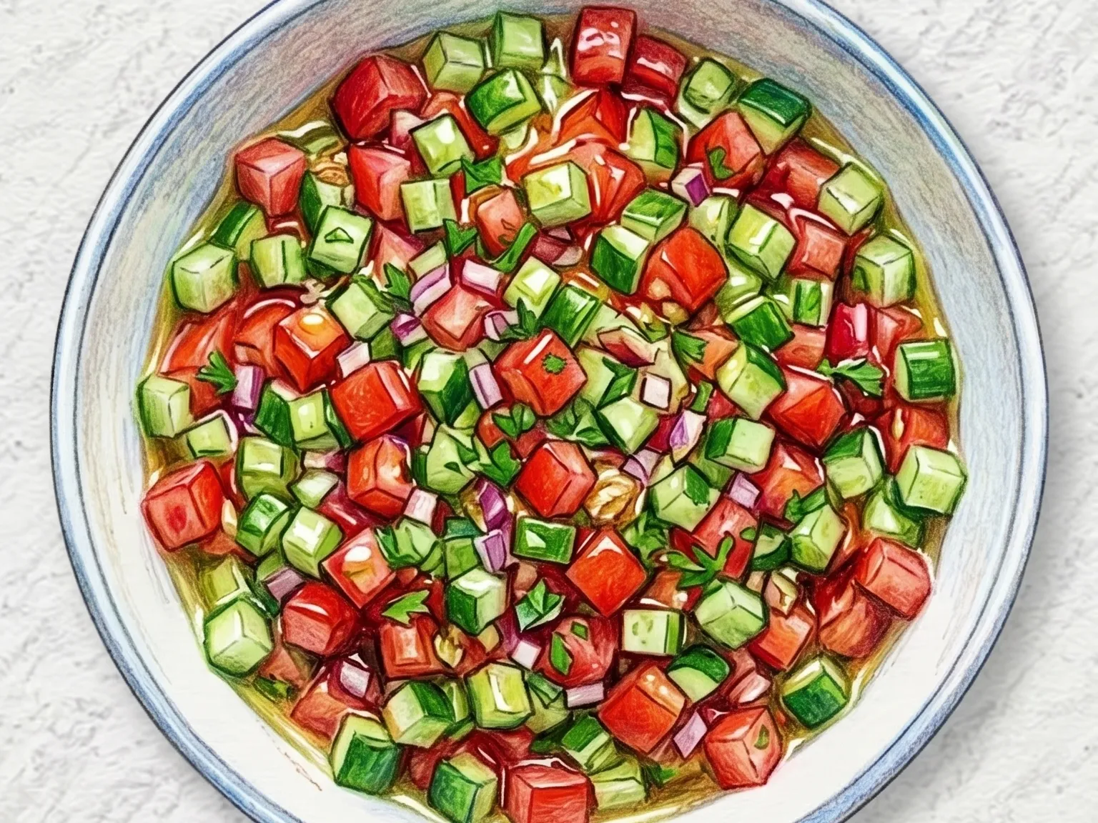 이스라엘 샐러드 (중동식 tomato 샐러드)