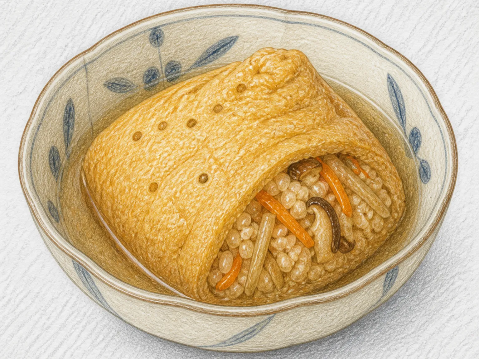 이타다키 (생쌀 채운 유부조림)