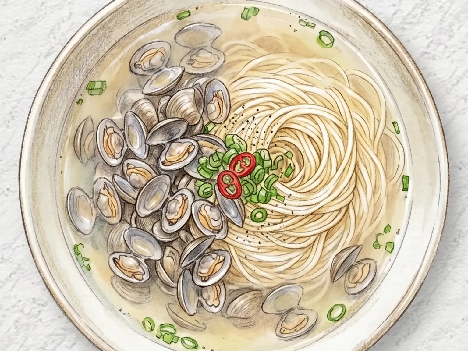 재첩국수