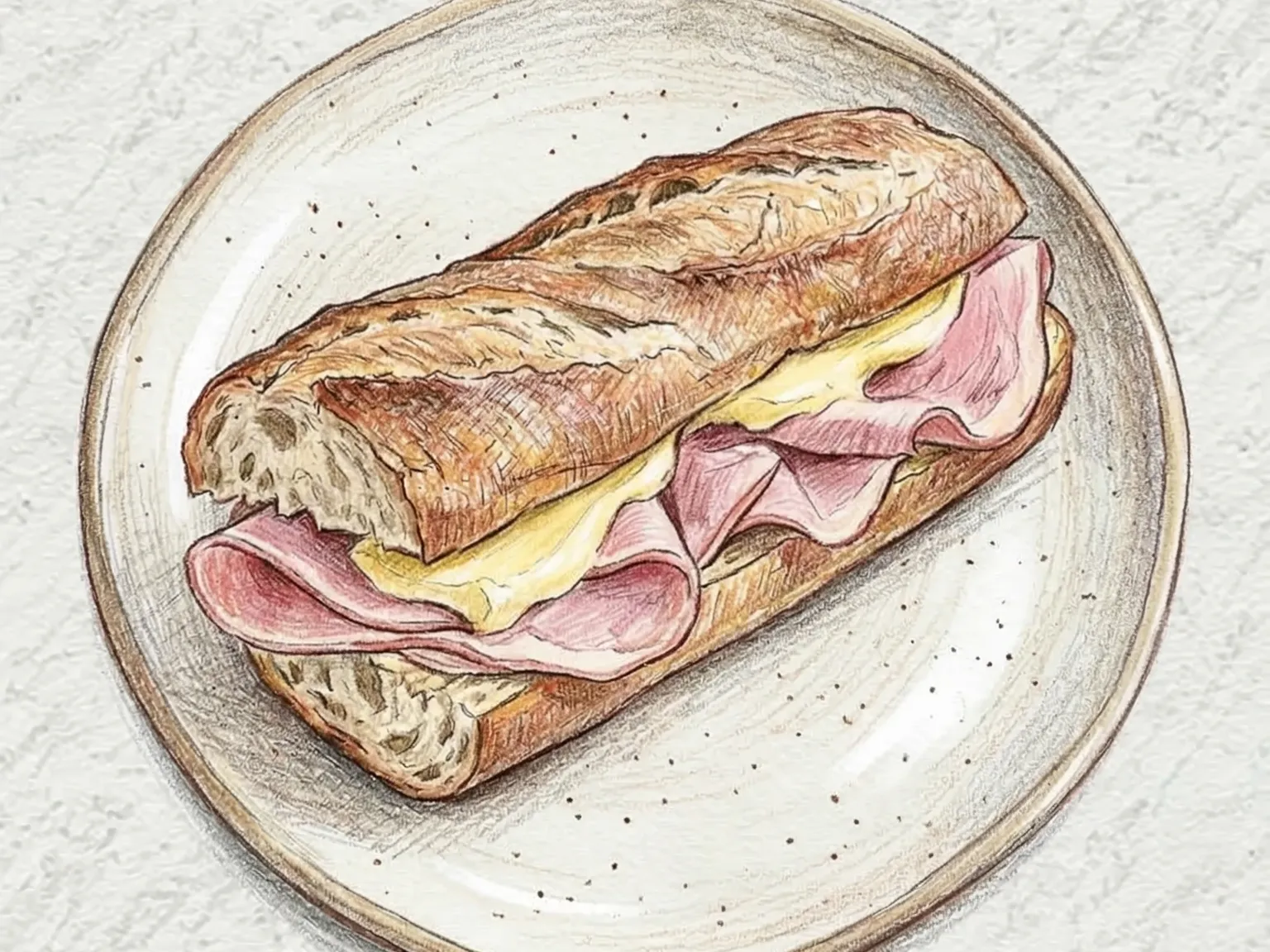 Jambon-Beurre (Baguete clássica de presunto e manteiga)