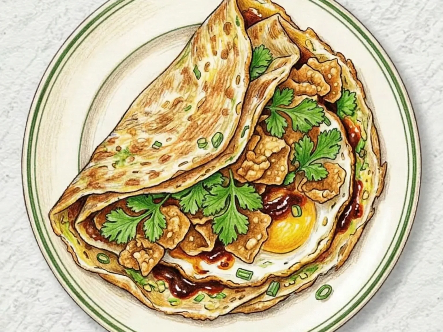 Jianbing (crepe chinês salgado de café da manhã)
