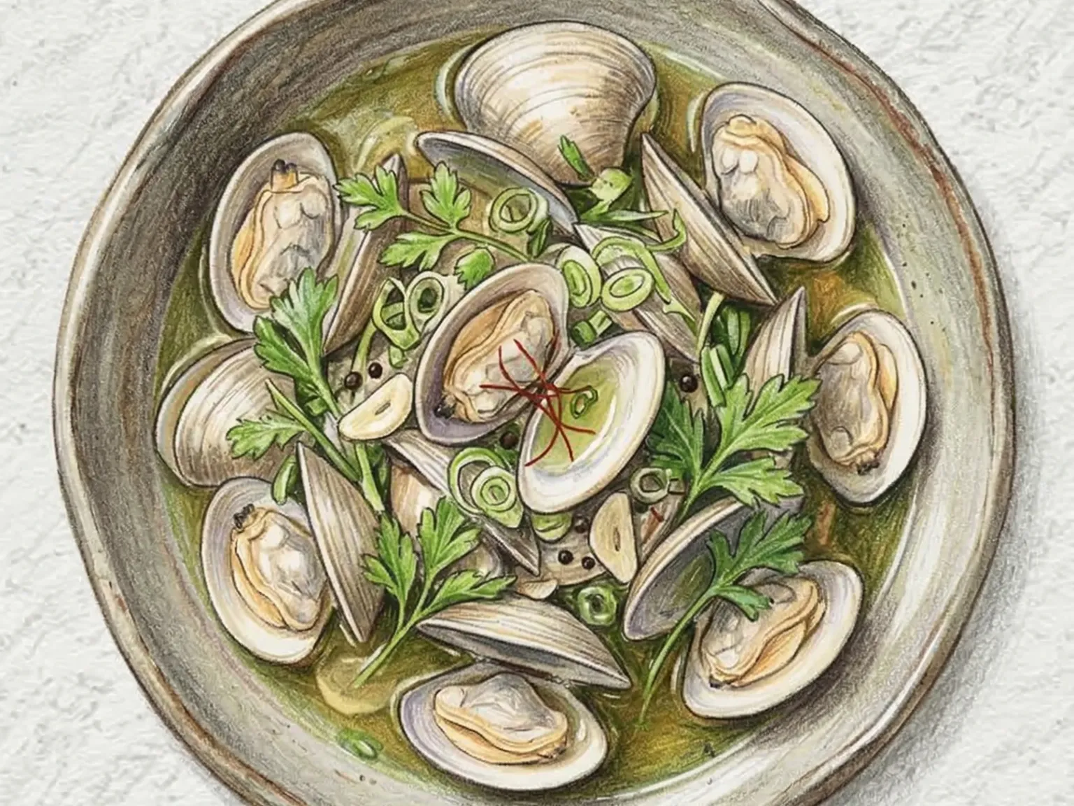 チョゲチム（貝の酒蒸し にんにく風味）