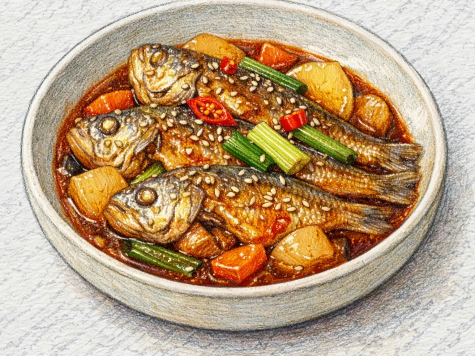 チョギジョリム(キグチの煮付け)