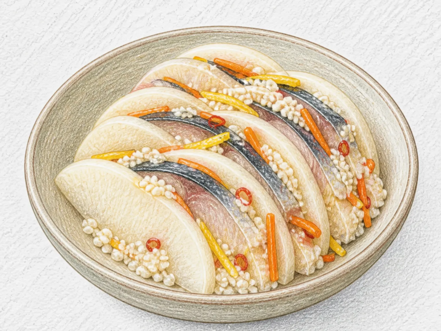 가부라즈시 (방어 순무 누룩발효절임)