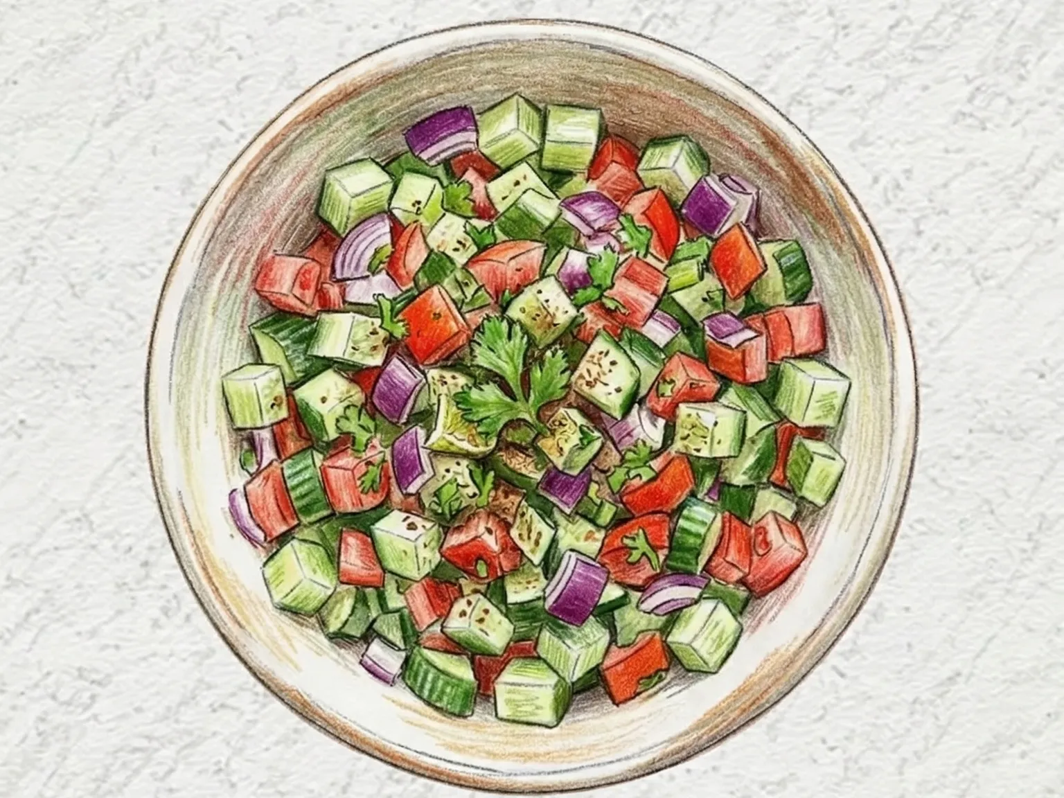 カチュンバルサラダ(インド風生野菜サラダ)