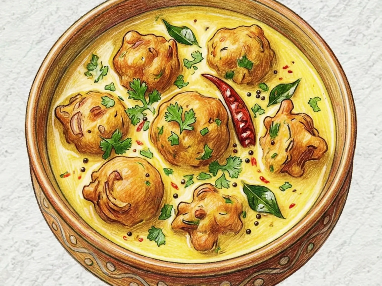 カディ・パコラ（ヨーグルトカレー揚げ団子入り）