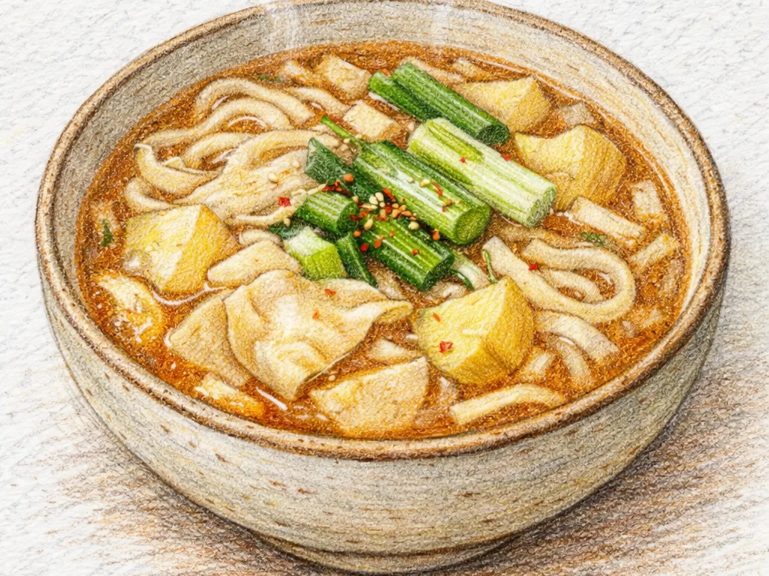 カルグクス(煮干し昆布だしの手切り麺)