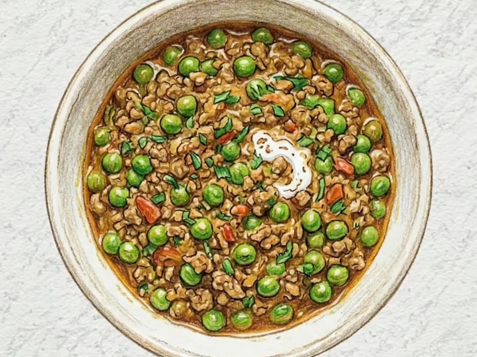 キーマ・マタル(インド風挽き肉とグリーンピースカレー)