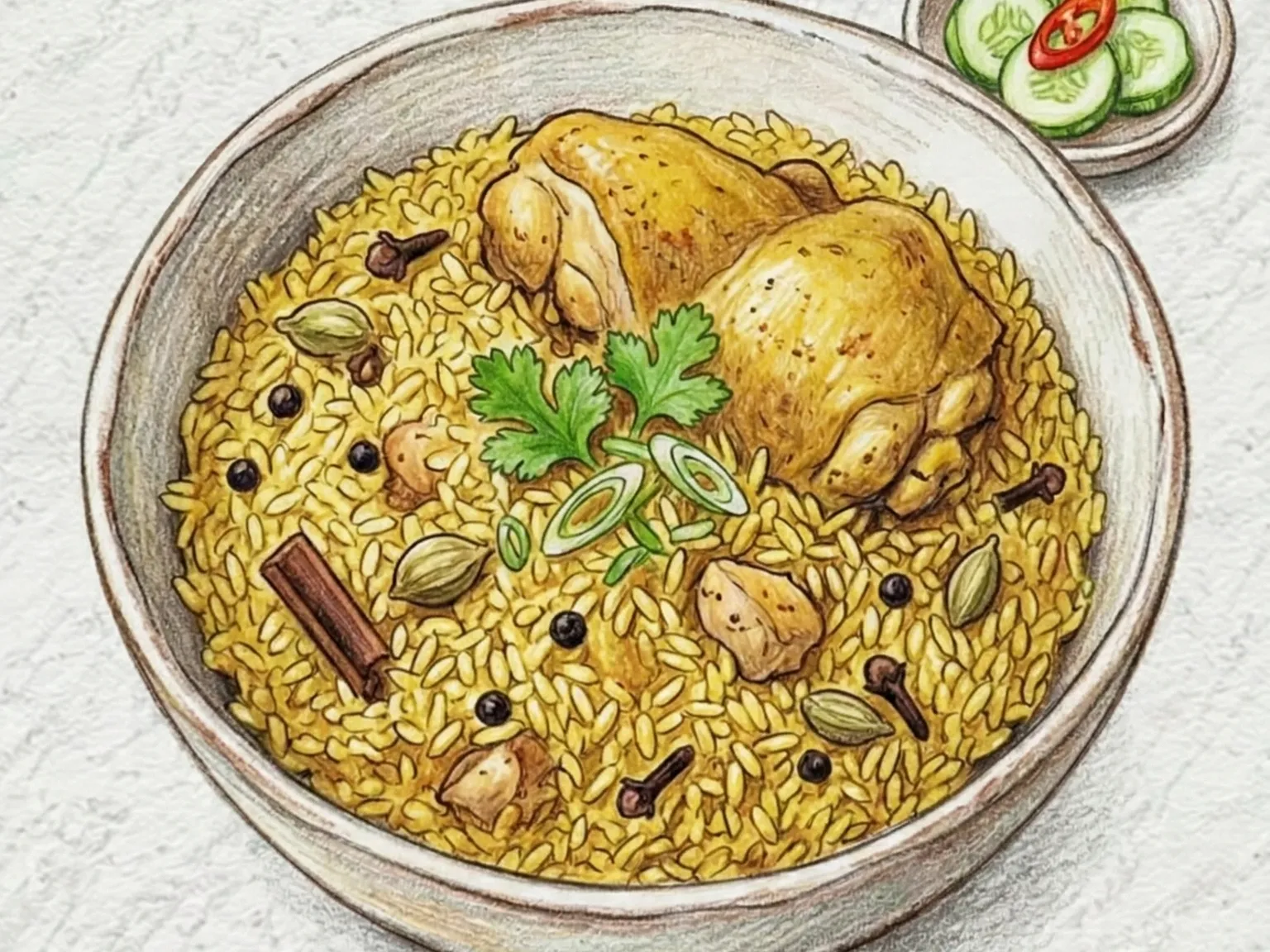 カオモックガイ（タイ風ムスリムチキンビリヤニ）