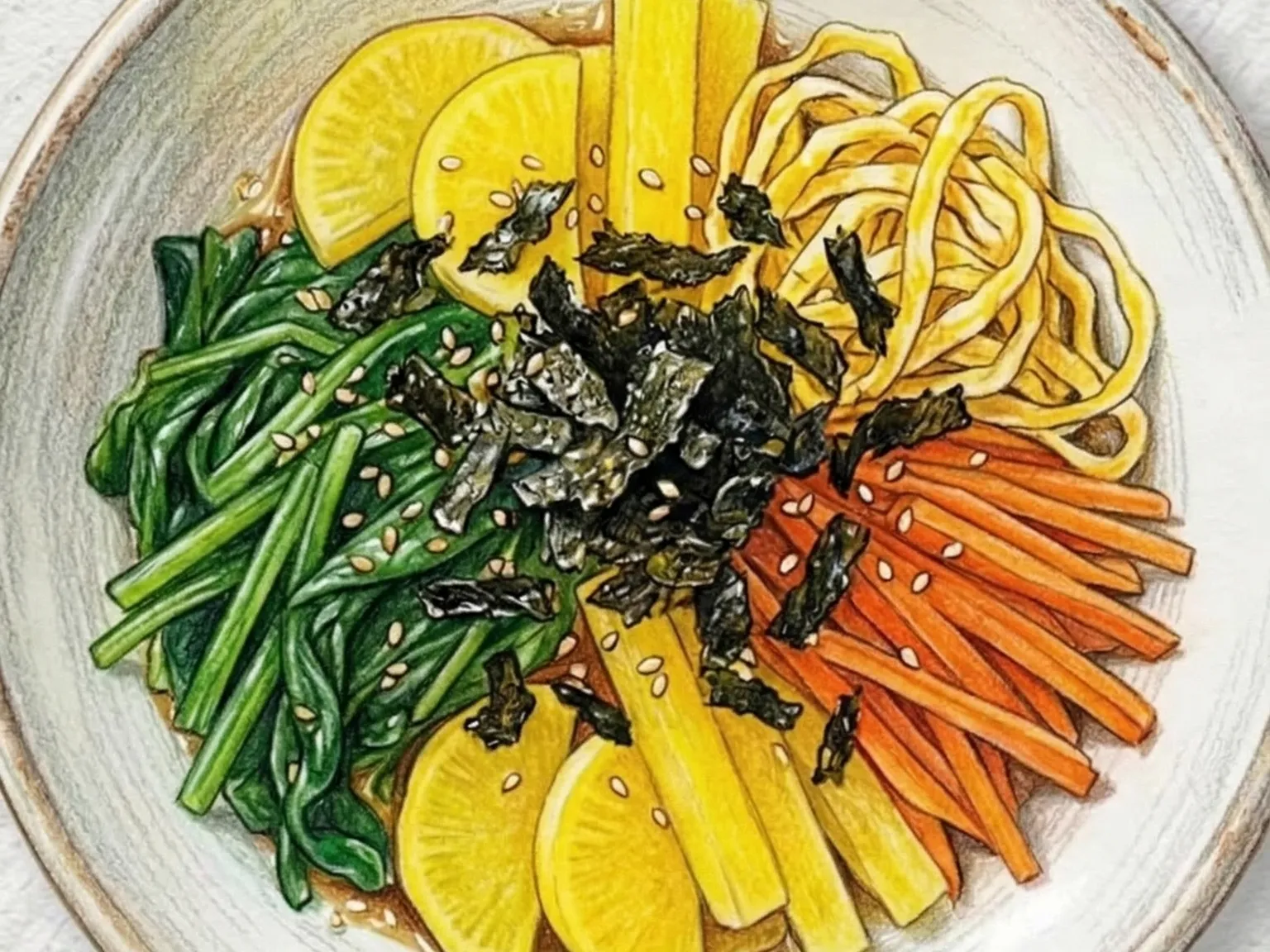 Kimbap Salad Bowl (ensalada de Kimbap sin arroz)