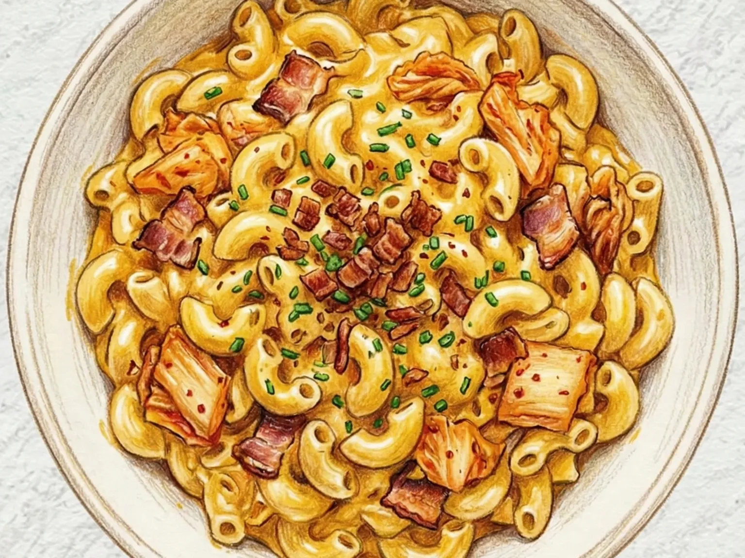 キムチベーコンマカロニ&チーズ(キムチマッケンチーズ)