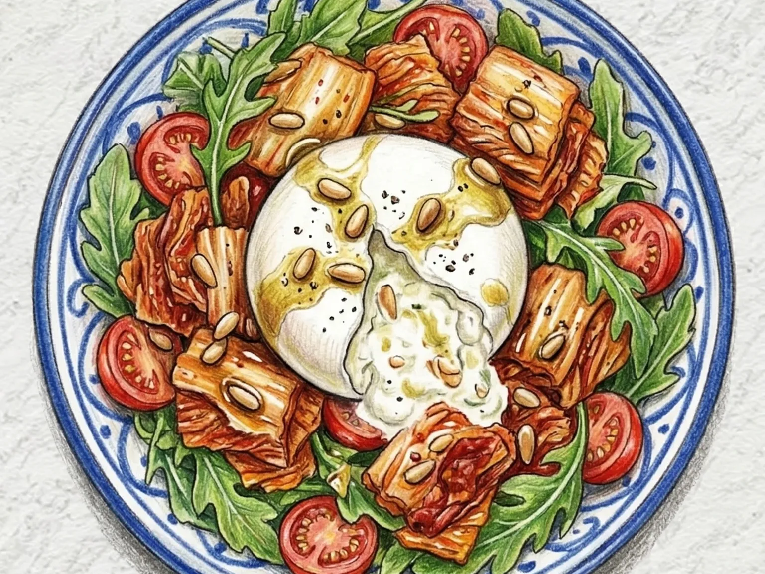 김치부라타 샐러드