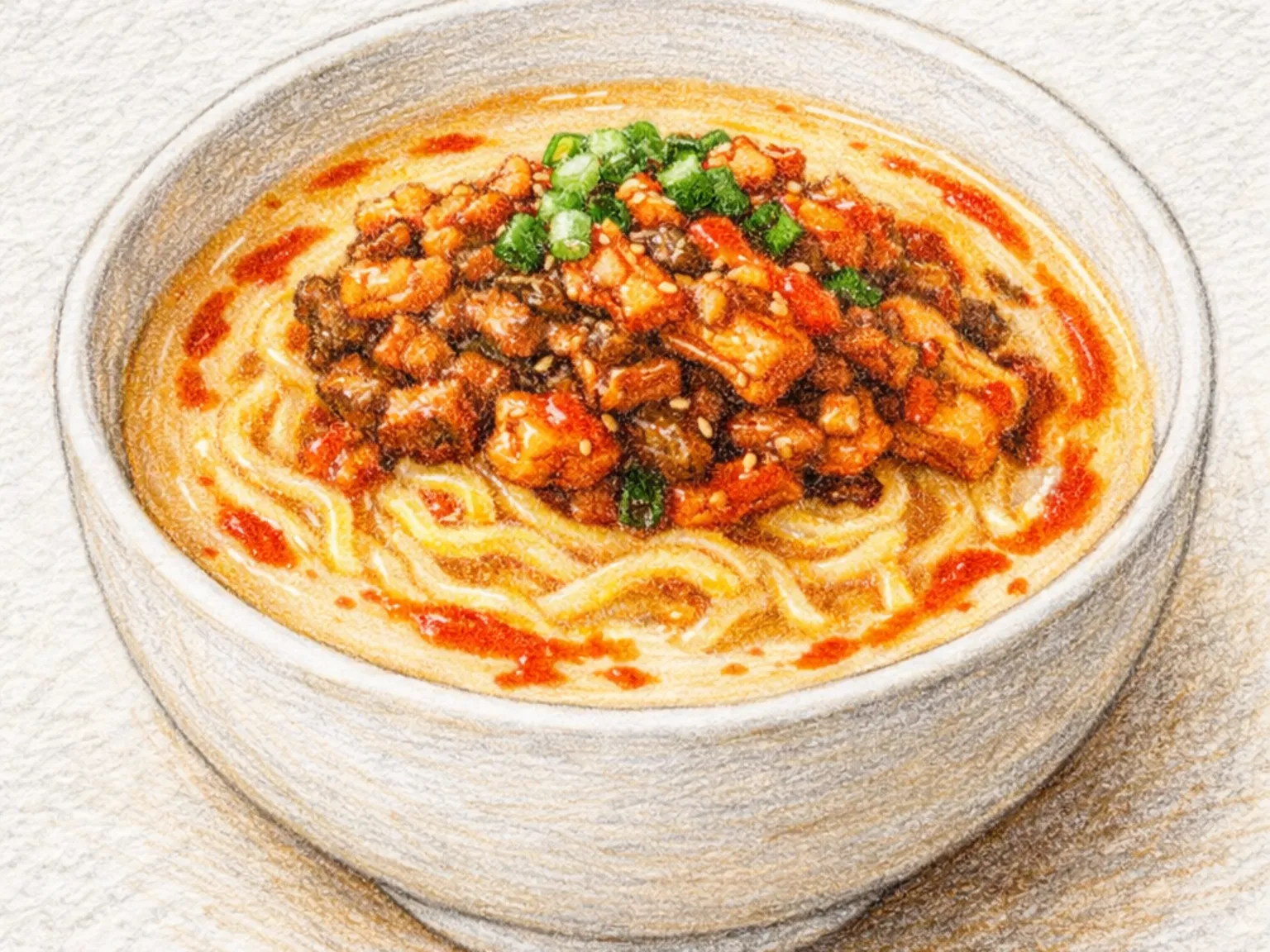 キムチ豆乳タンタンミョン（キムチ豆乳担々麺）