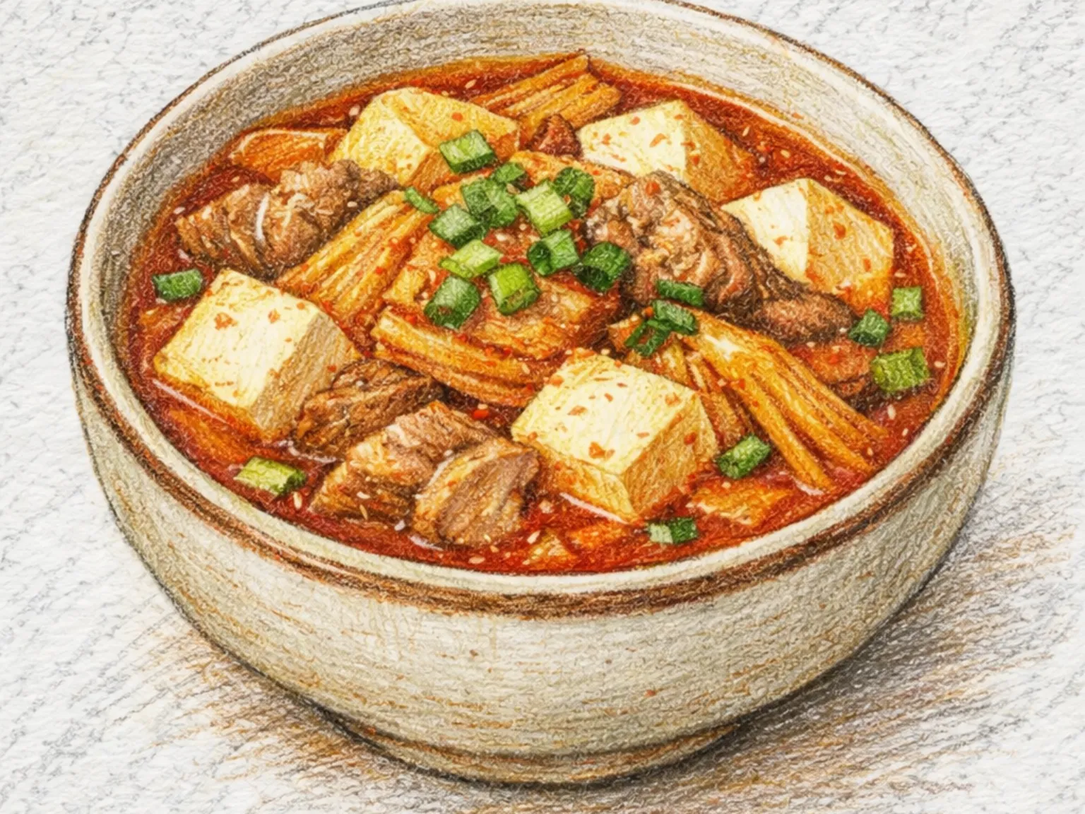 キムチテジゴギクク（キムチ豚肉スープ）