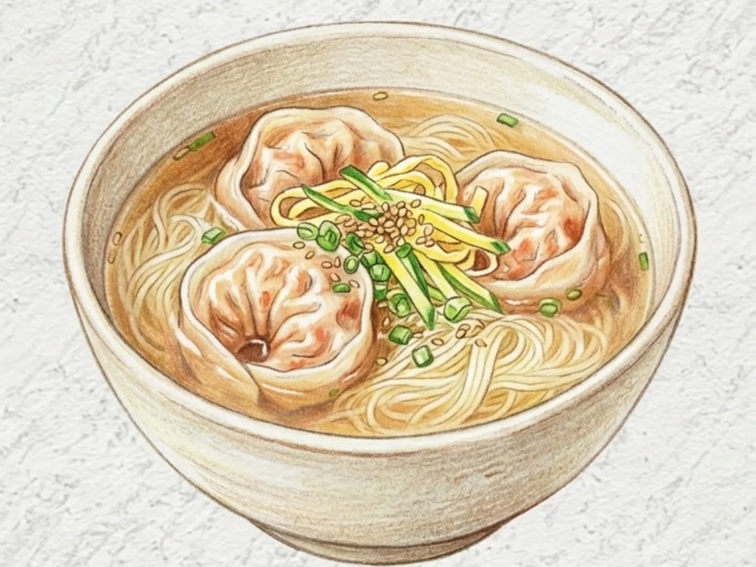 Kimchi Mandu Onmyeon (sopa caliente de fideos con empanadillas de kimchi)