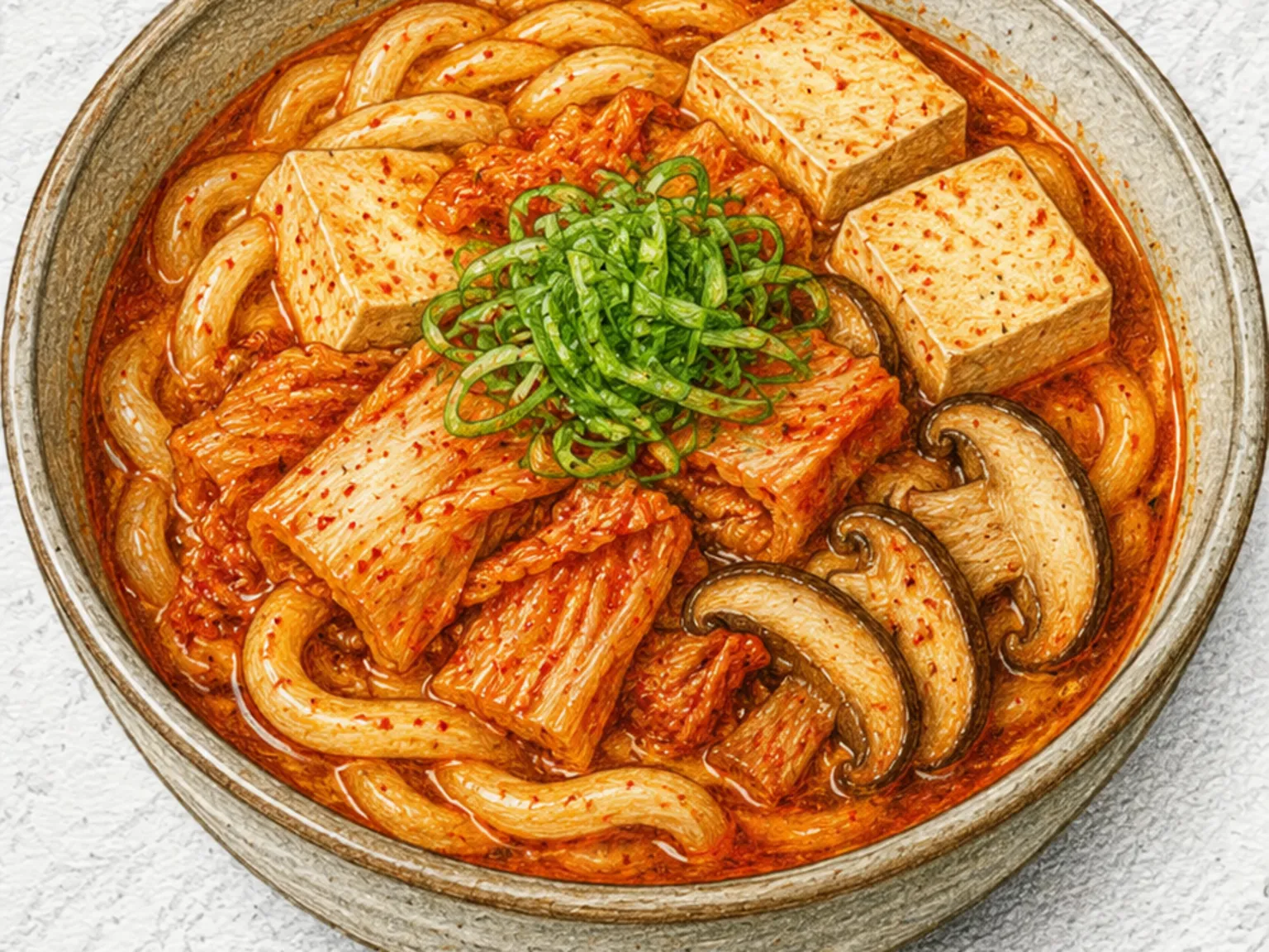 김치두부나베우동