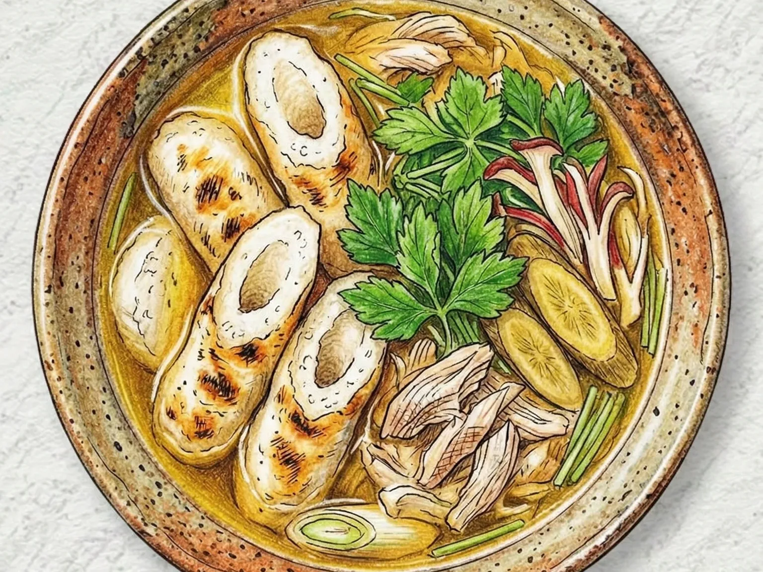 Kiritanpo Nabe (ensopado japonês de Akita com bastões de arroz grelhados)