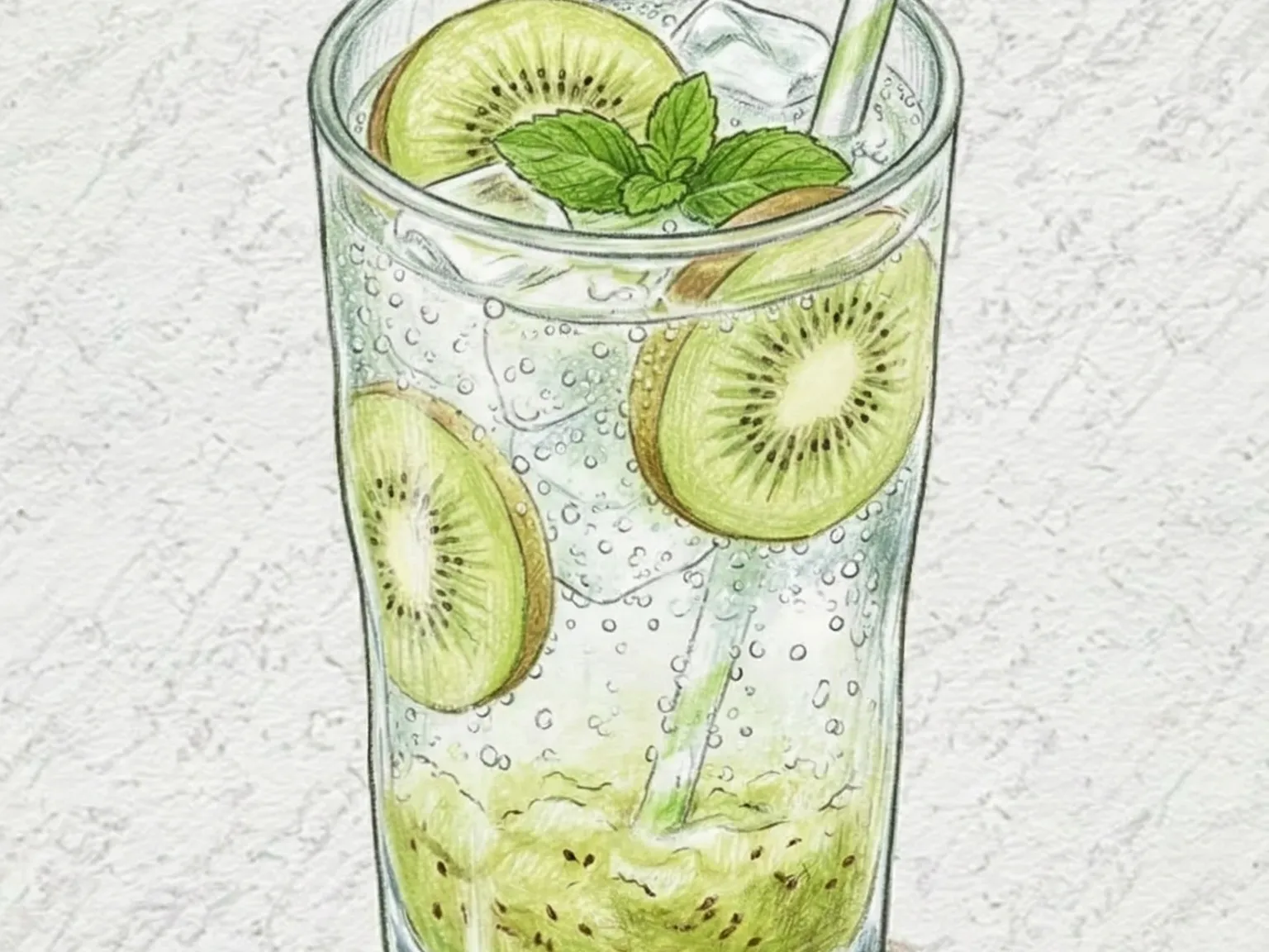 Kiwi-mint-ade (ade de kiwi y menta coreano)