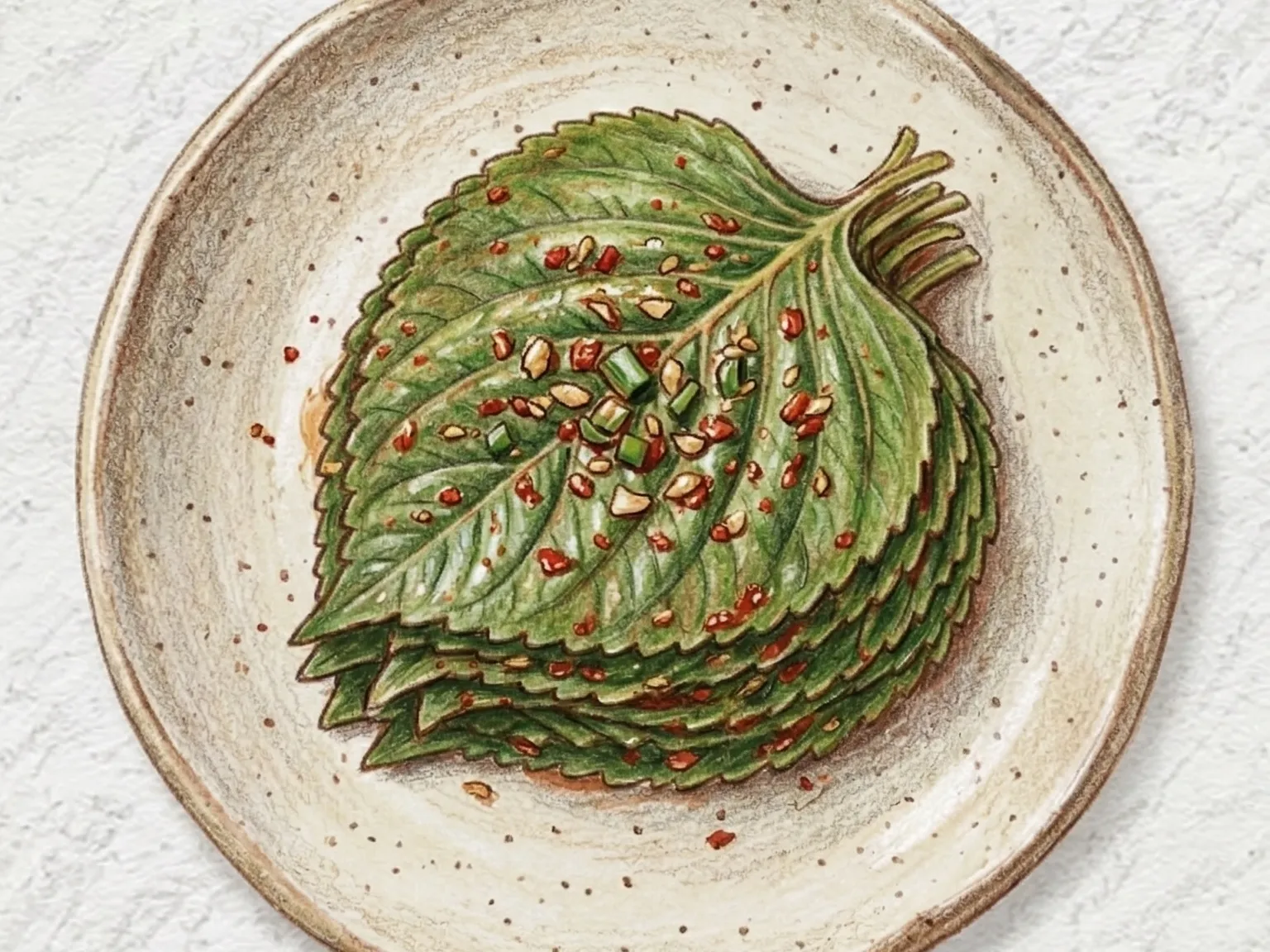 Kkaennip Kimchi (kimchi de hojas de perilla coreano)