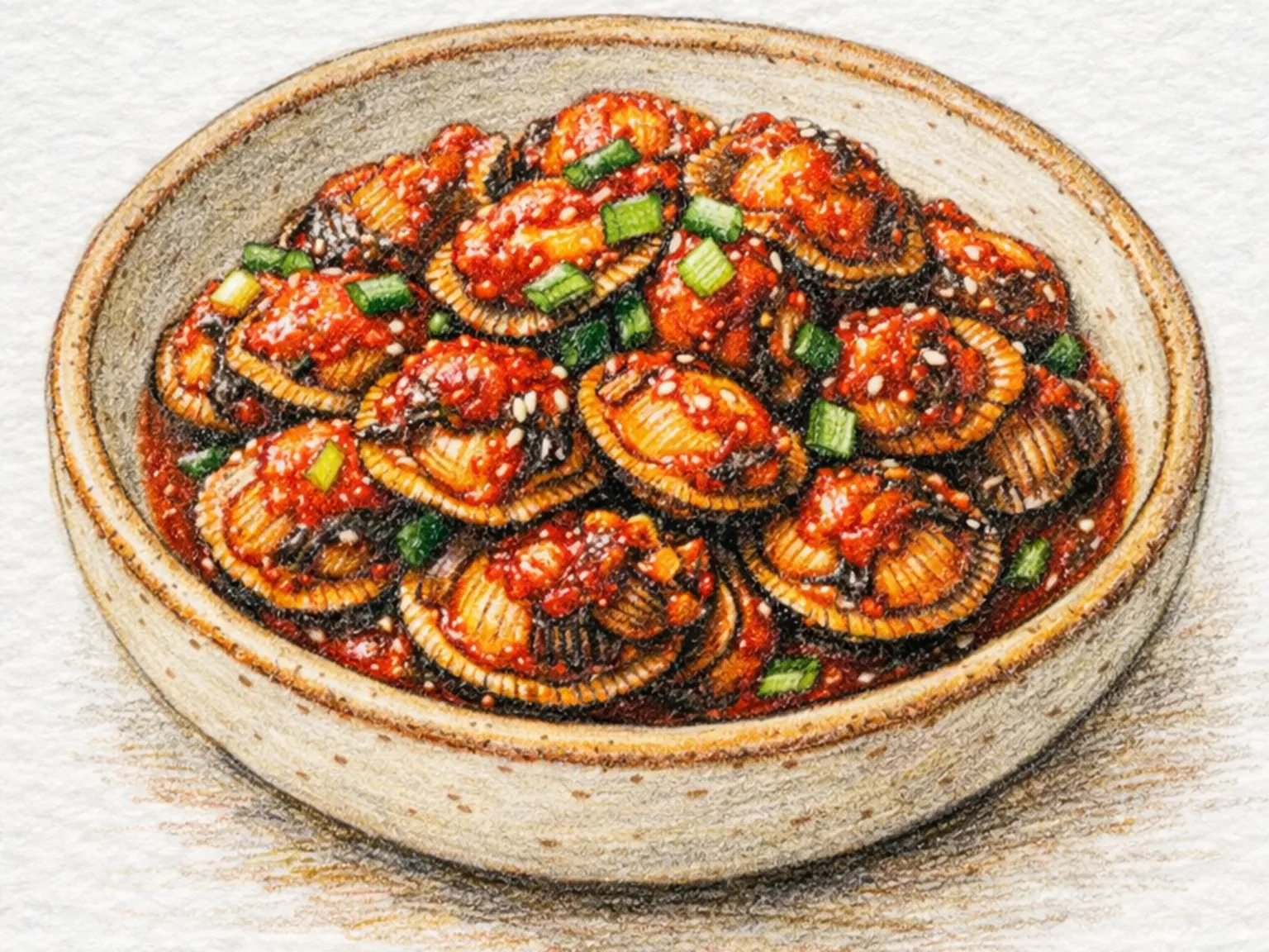 コマク ヤンニョムグイ(赤貝のピリ辛焼き)