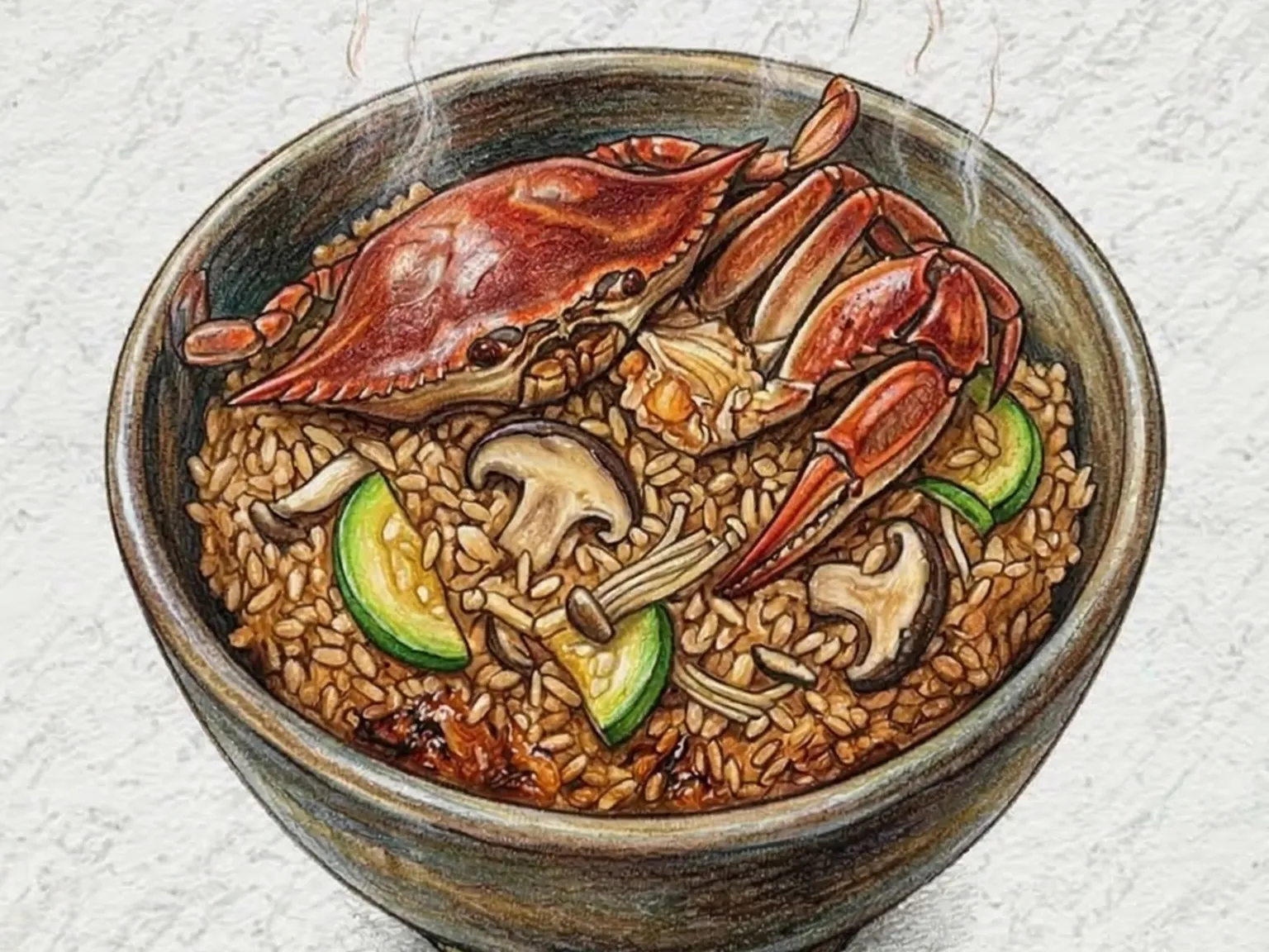 Kkotge Doenjang Sotbap (arroz en olla coreano con cangrejo azul y doenjang)