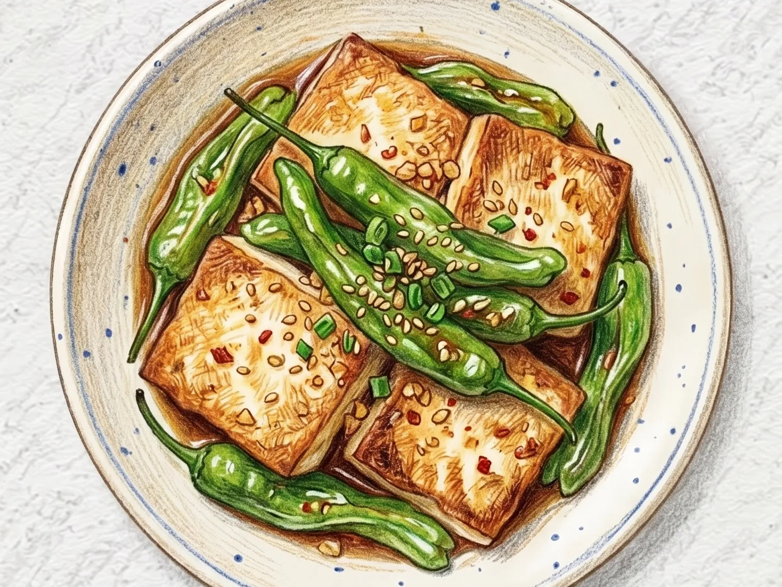 꽈리고추두부조림