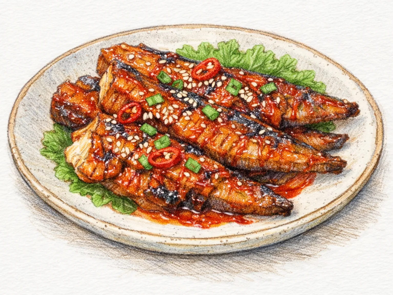 Kodari Gui (abadejo semiseco a la parrilla coreano)