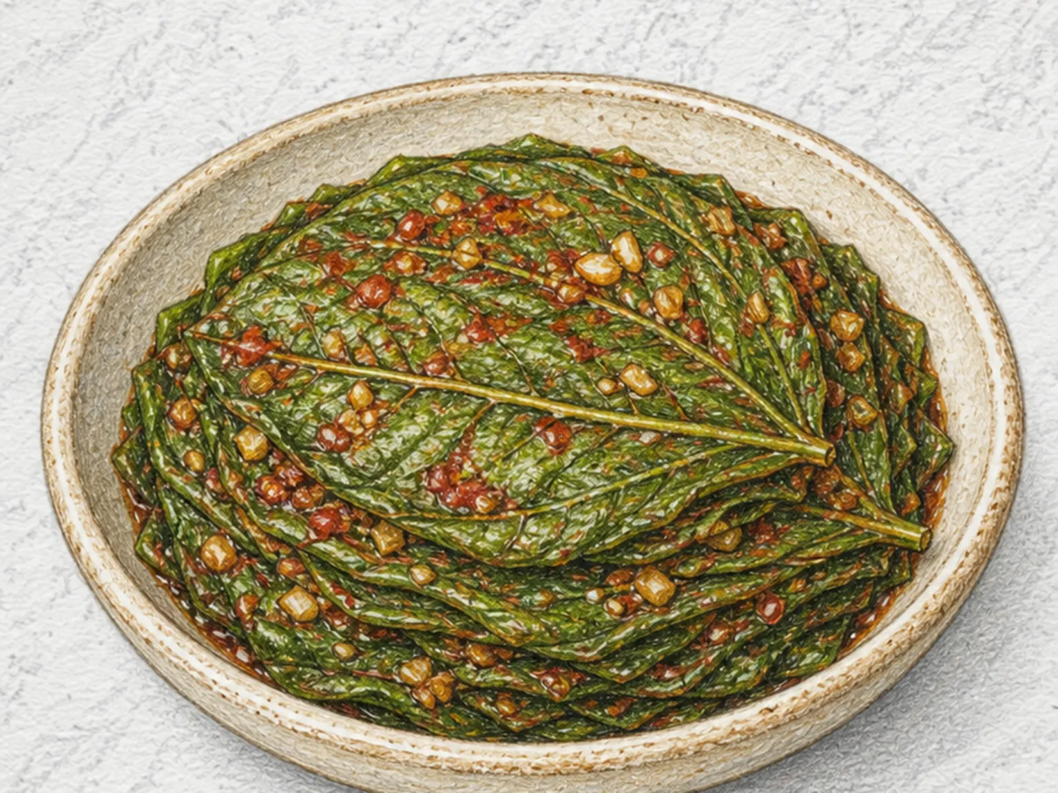 Steamed Seasoned Soybean Leaves