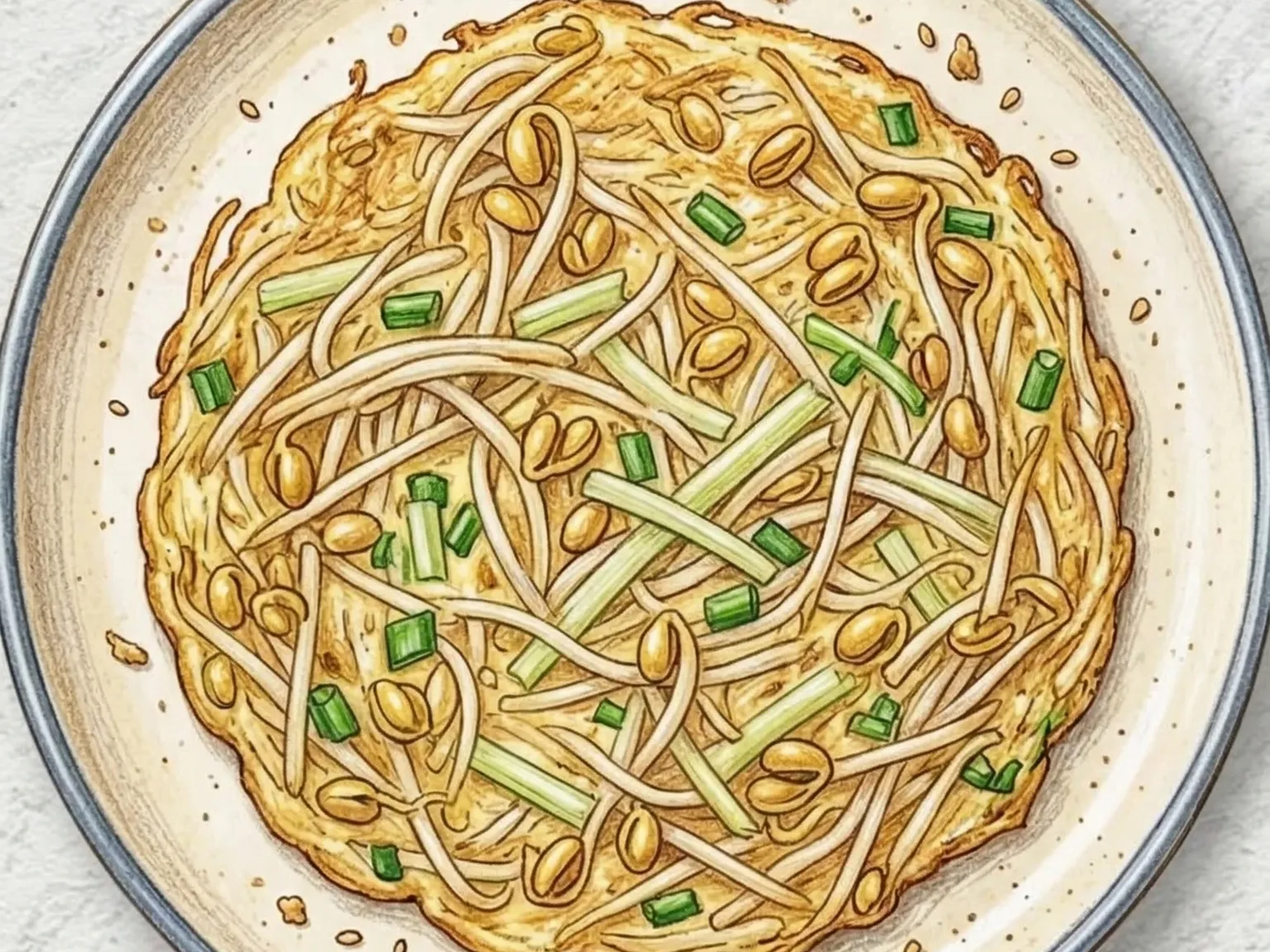 Kongnamul-jeon (panqueca coreana de broto de feijão)