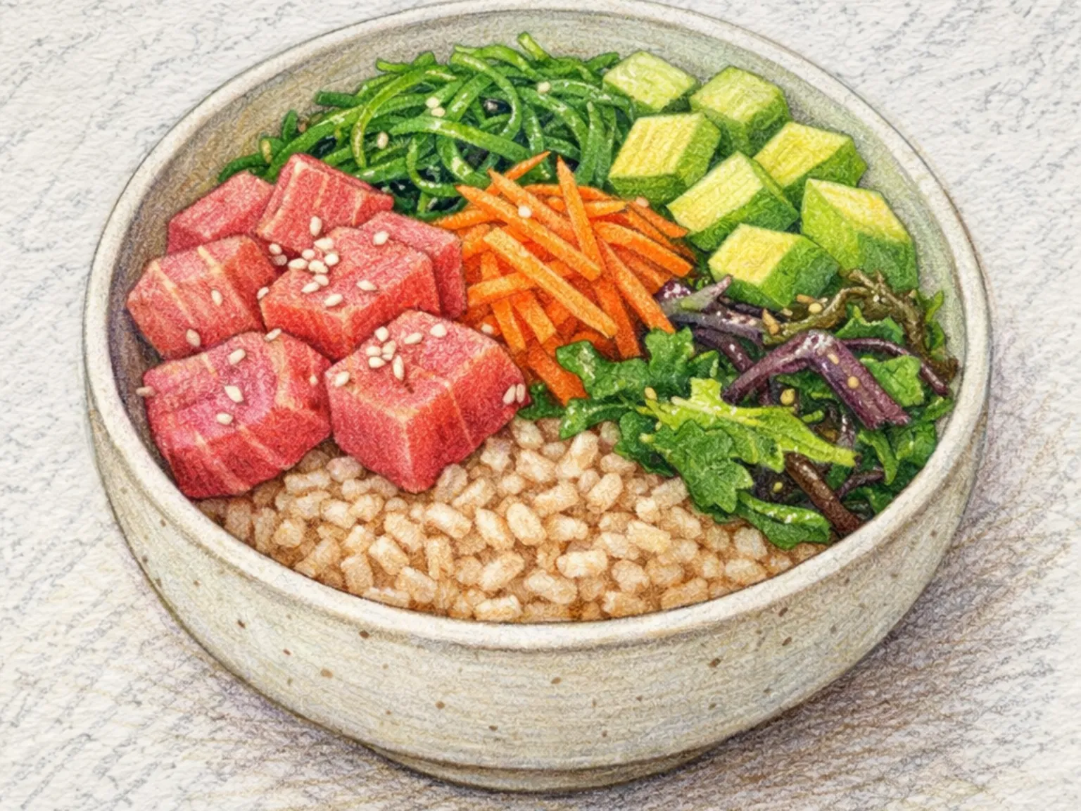 Korean Poke Bowl Salad (salada de poke coreana)