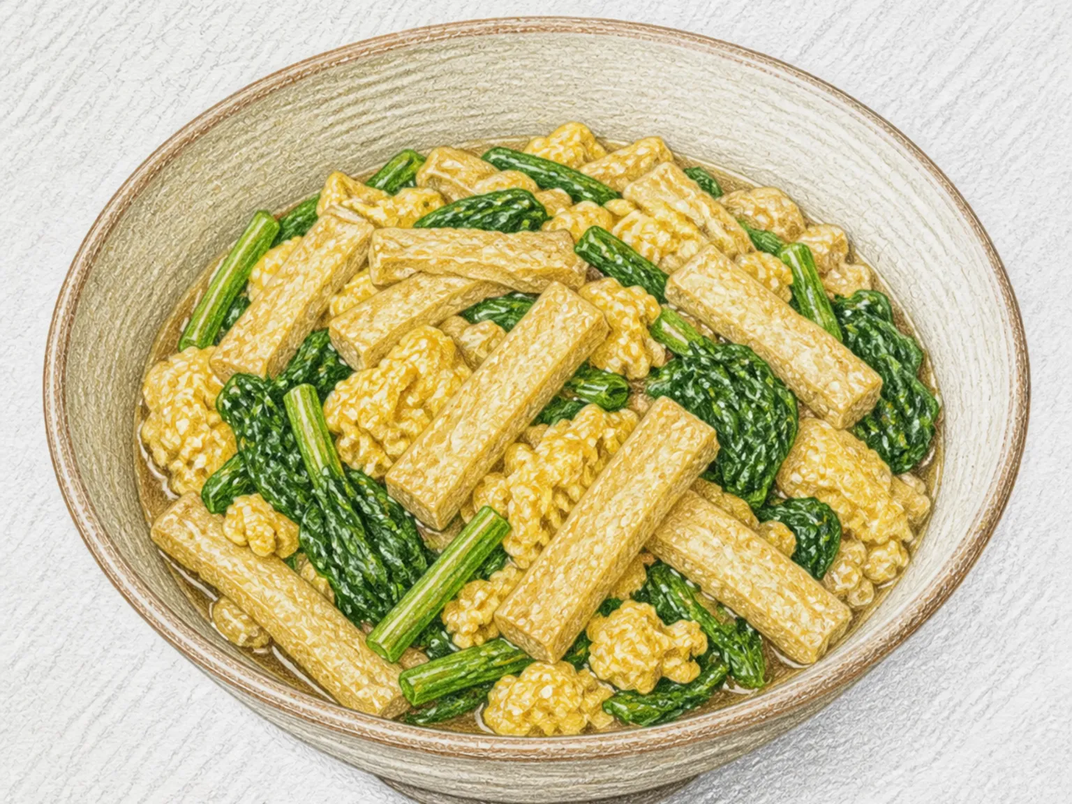 Kori-Dofu Tamago-Toji (Frozen Tofu and Egg Simmer)