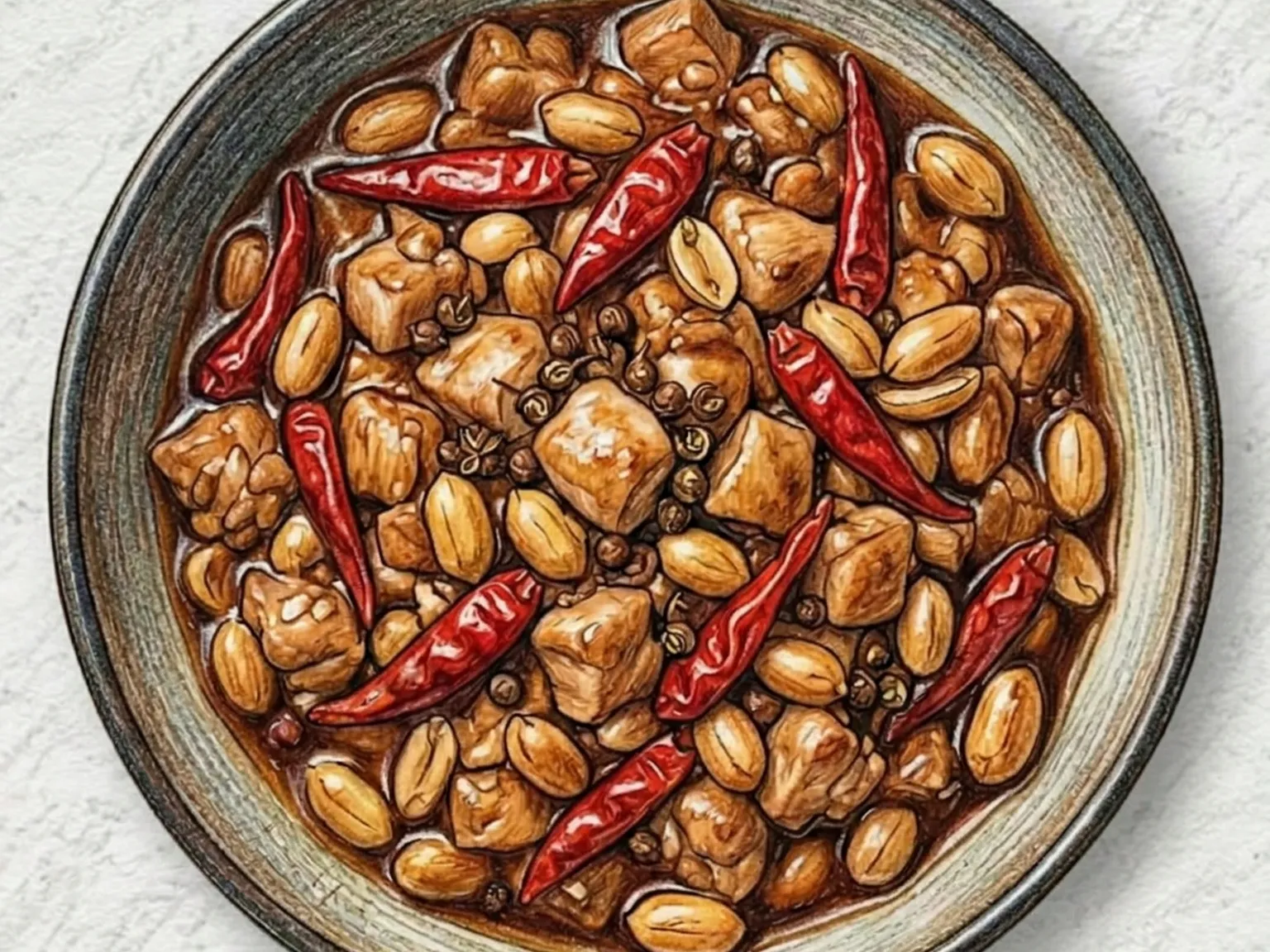 宮保鶏丁（四川風鶏肉とピーナッツの辛炒め）