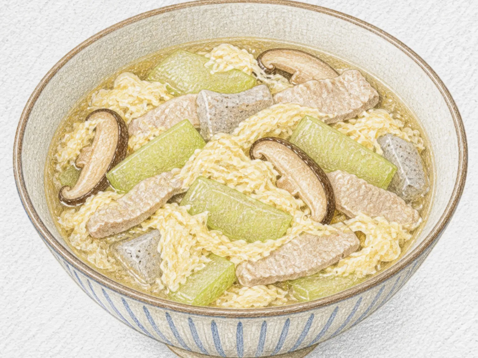 Kuurijishi (Okinawan Pork, Winter Melon, and Egg Soup)