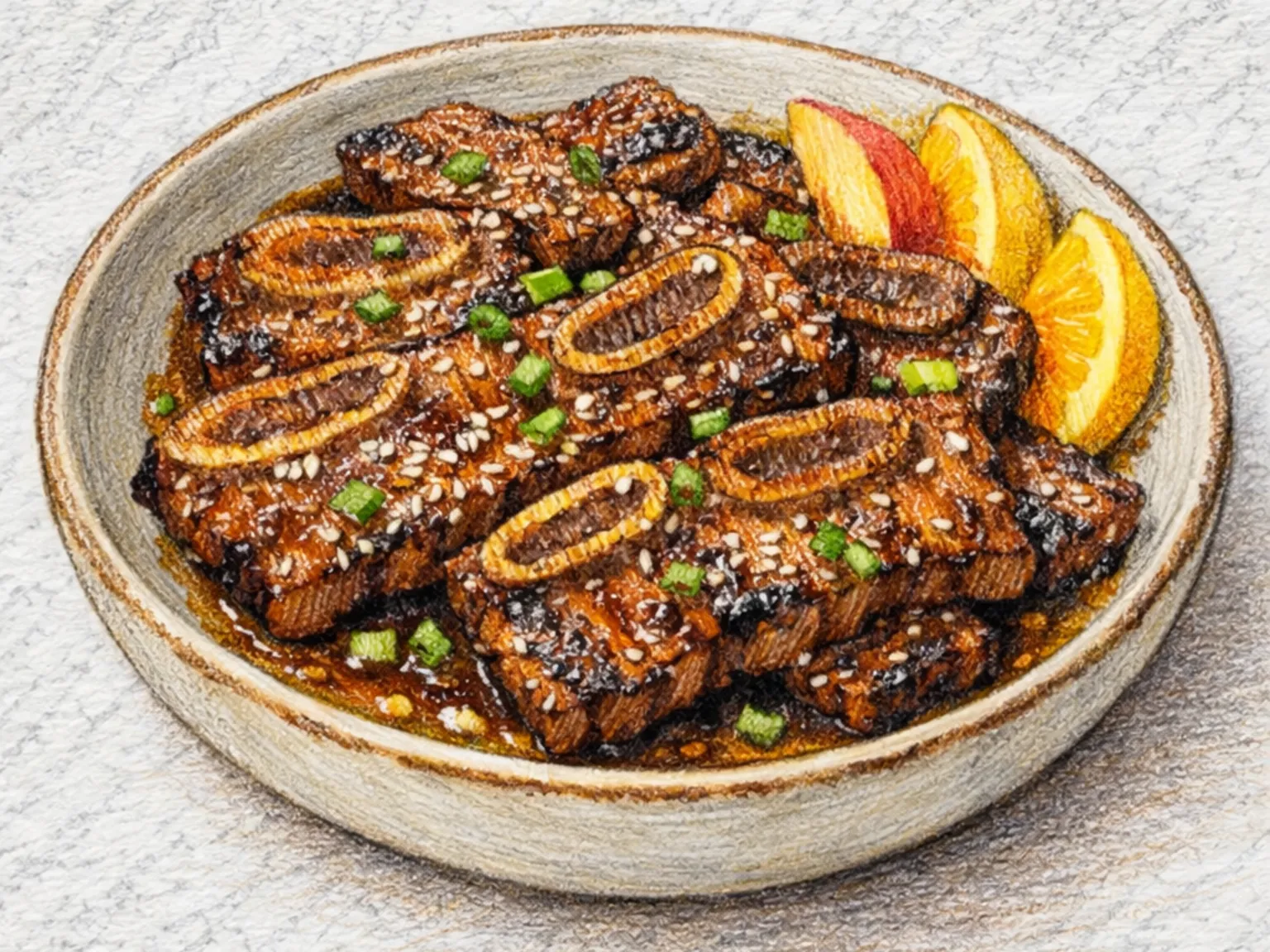LA-galbi-gui (costela de boi coreana marinada com pera e molho de soja)