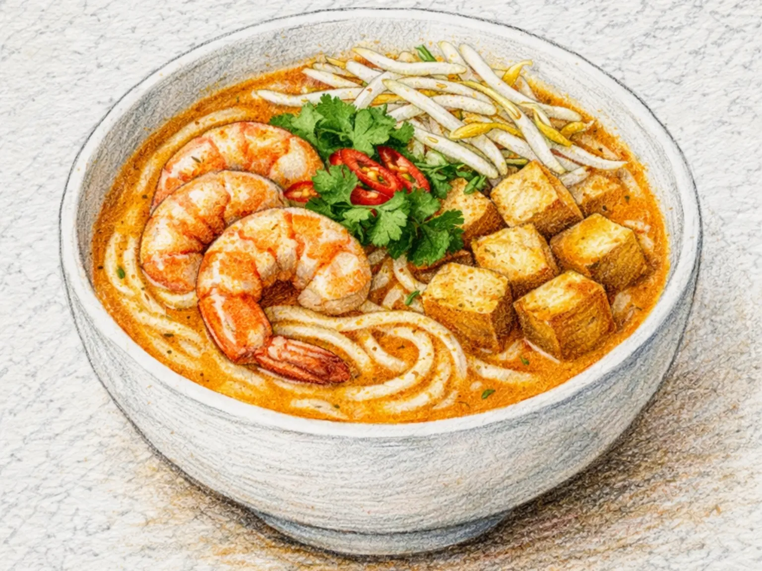 Sopa de Macarrão Picante de Singapura (Laksa)