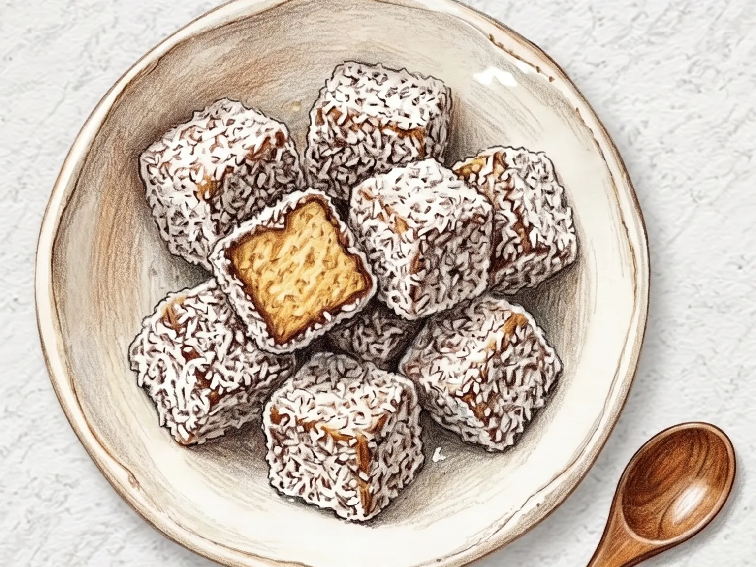 래밍턴 (초콜릿 코코넛 스펀지 큐브)