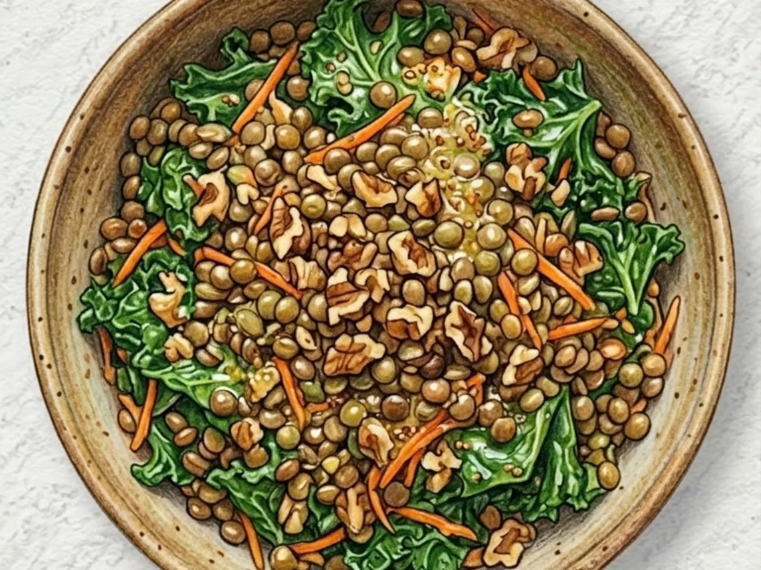 Lentil Kale Salad (ensalada de lentejas y kale)