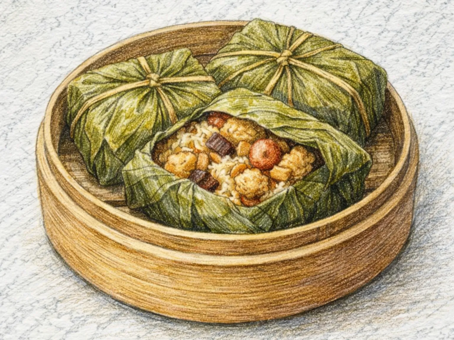 ローマイガイ（広東風蓮の葉包み鶏肉おこわ蒸し）