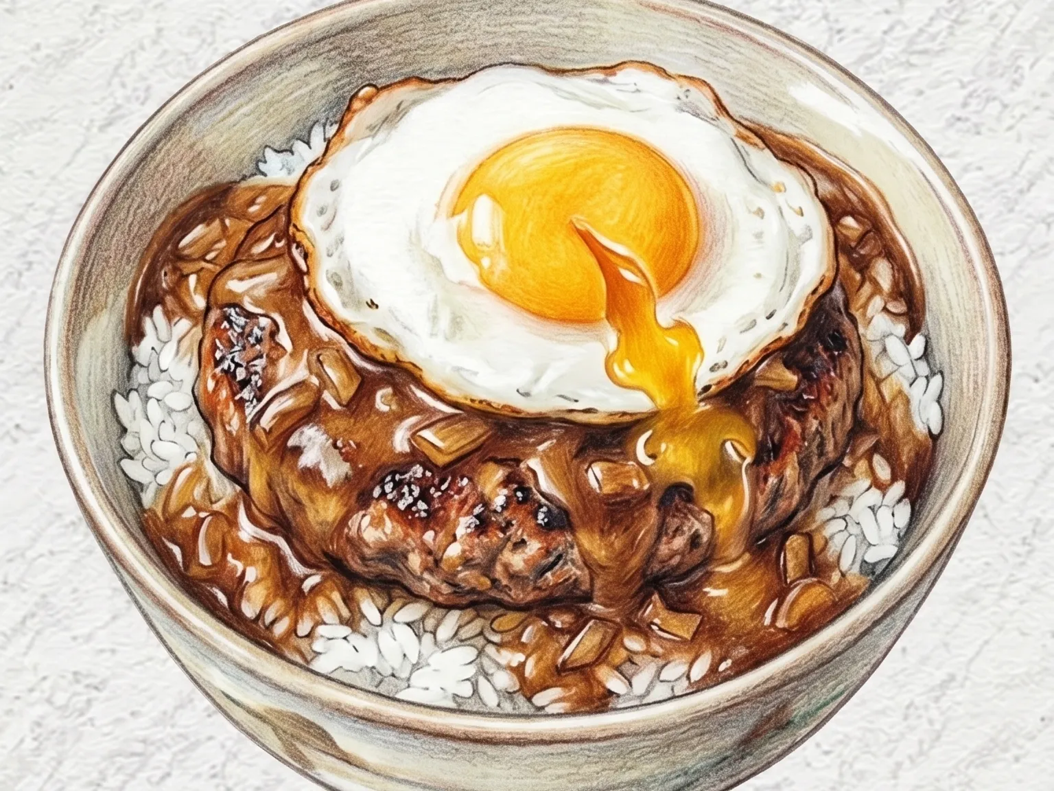로코모코 라이스볼 (하와이식 패티 그레이비 덮밥)