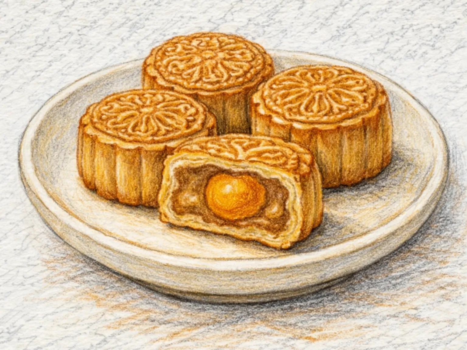 蓮の実月餅（シロップ皮に蓮の実餡を包んだ中秋菓子）