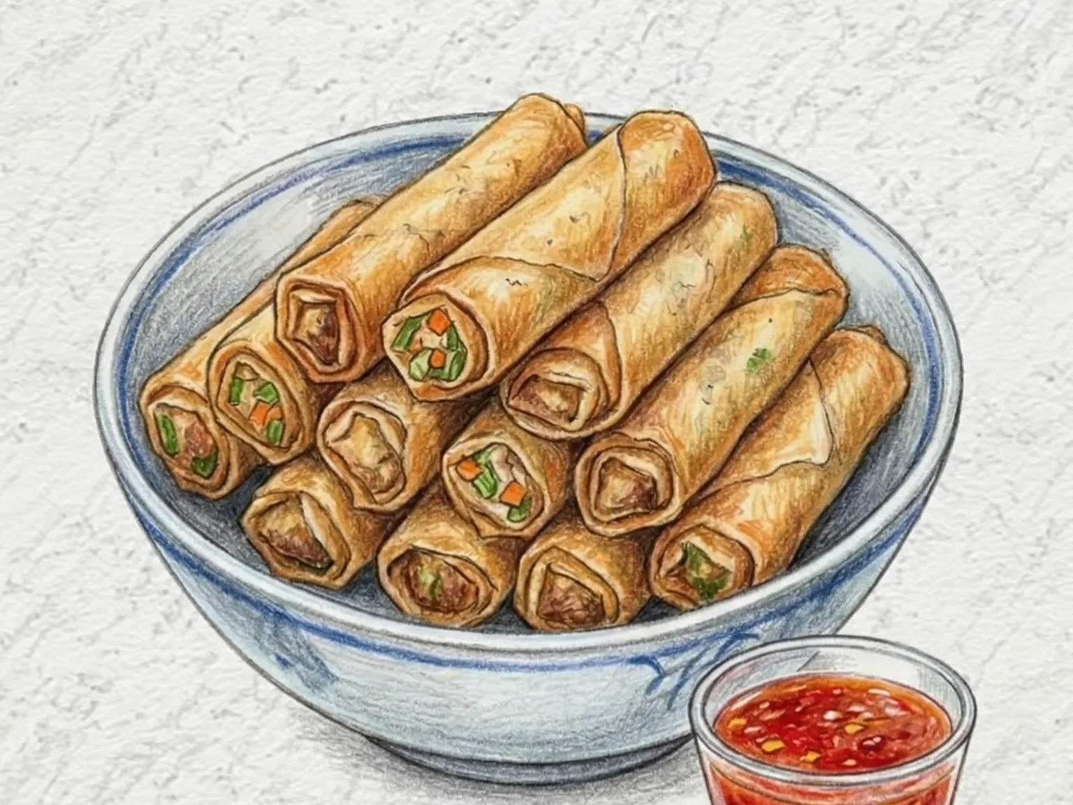 Lumpiang Shanghai (Rolinhos primavera de porco fritos filipinos)