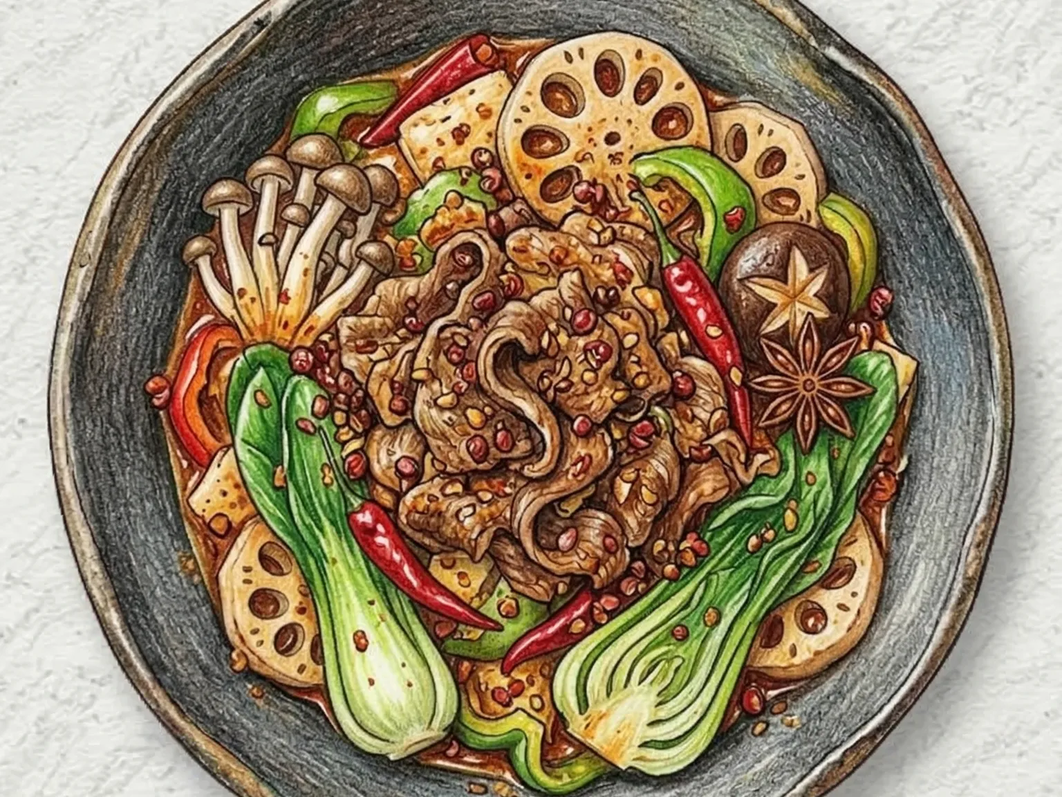 Mala Xiangguo (wok seco de especias picantes de Sichuan)