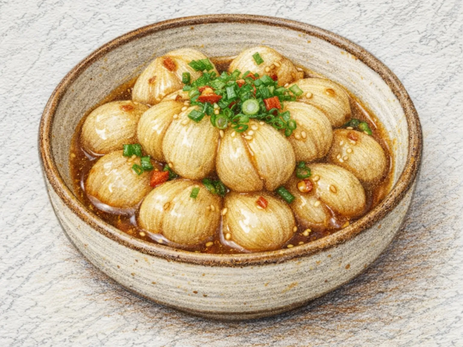 トンマヌルチム（丸ごとにんにくの蒸し煮）